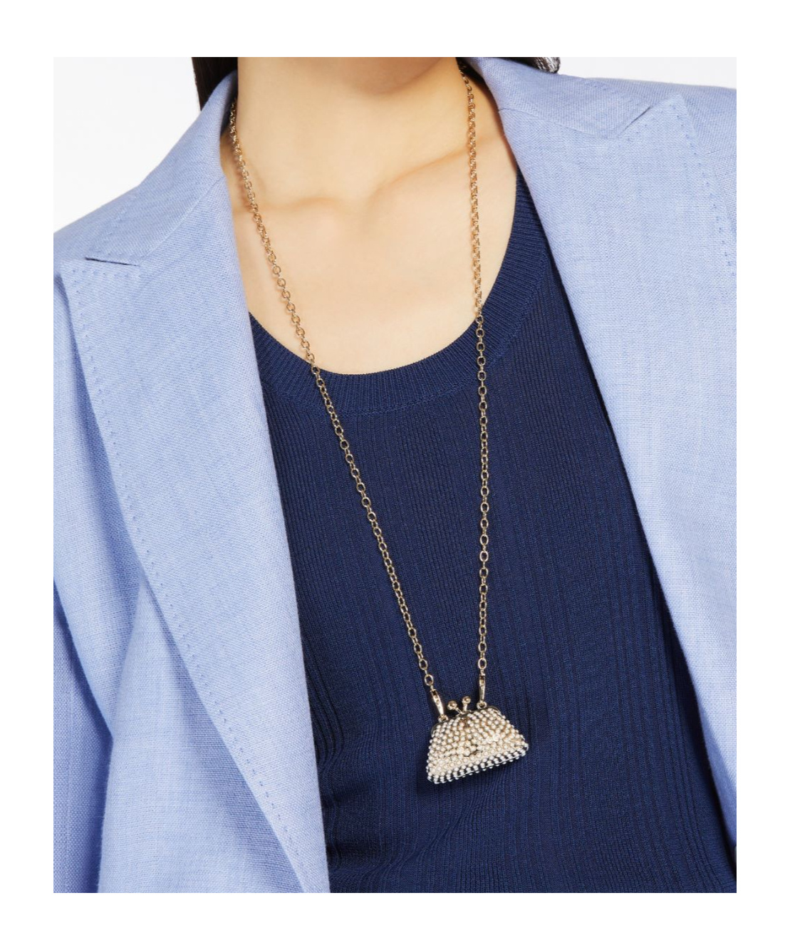 Weekend Max Mara Pasticcino Bag-pendant Necklace In Gold