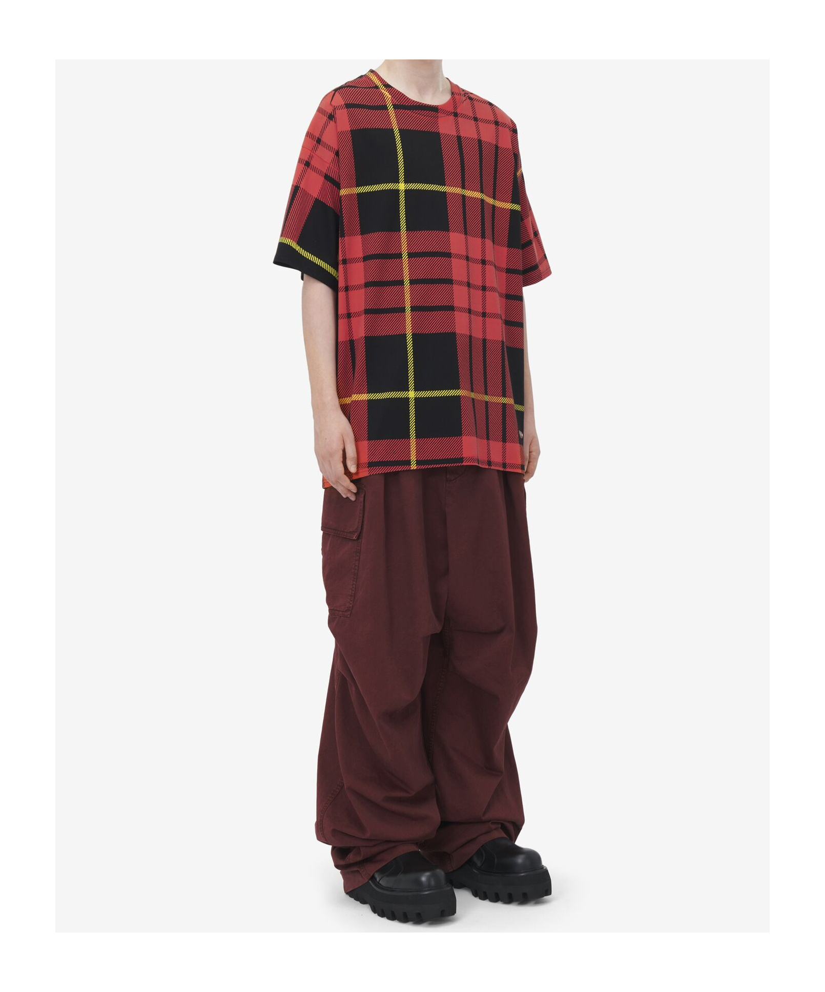 Alexander Mcqueen Mcqueen Tartan Plaid Cotton T-shirt In Red