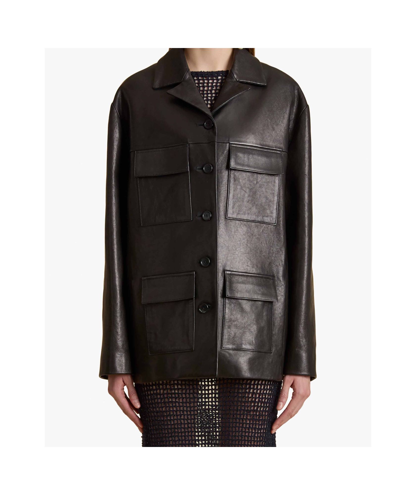 Khaite Morsson Leather Single-breasted Jacket In Black
