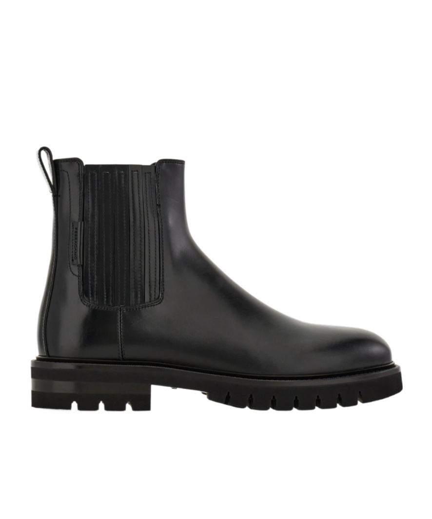 Ferragamo Lug Sole Chelsea Boot In Black
