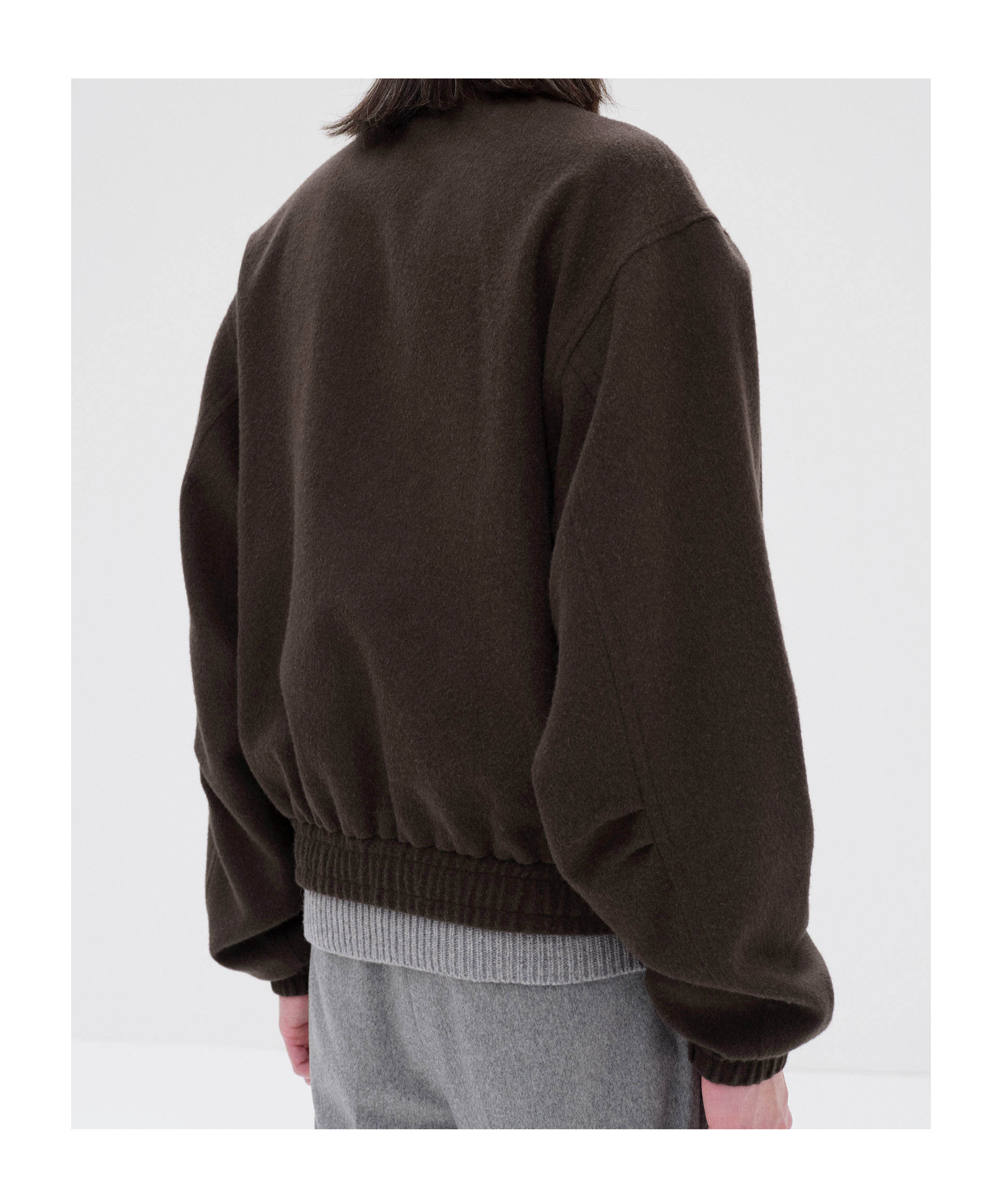 Auralee Baby Camel Flannel Zip Blouson In Green