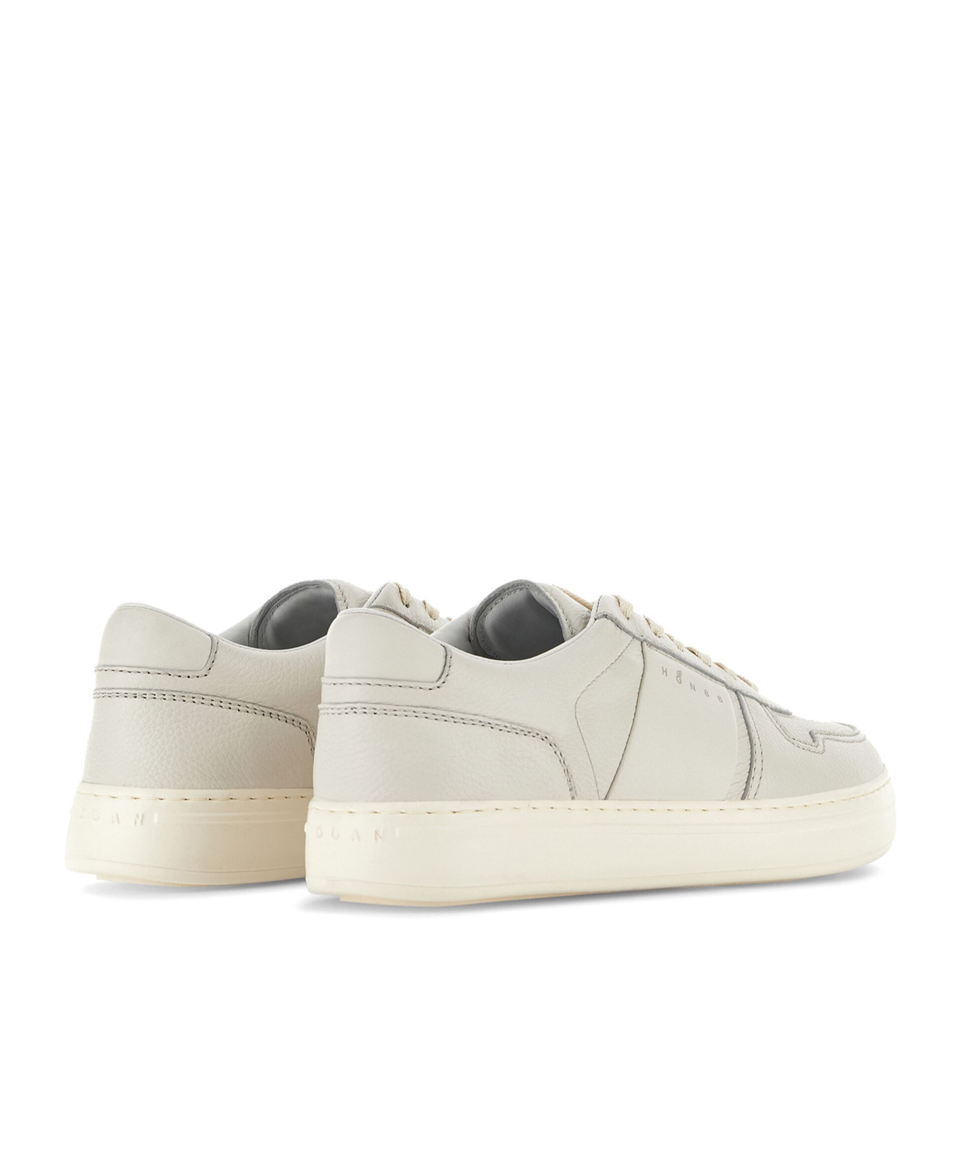 Hogan Smooth And Suede Leather H-tv Sneakers In White