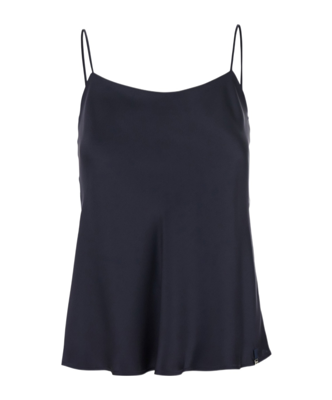 Herno Blue Top With Spaghetti Straps In Satin Woman