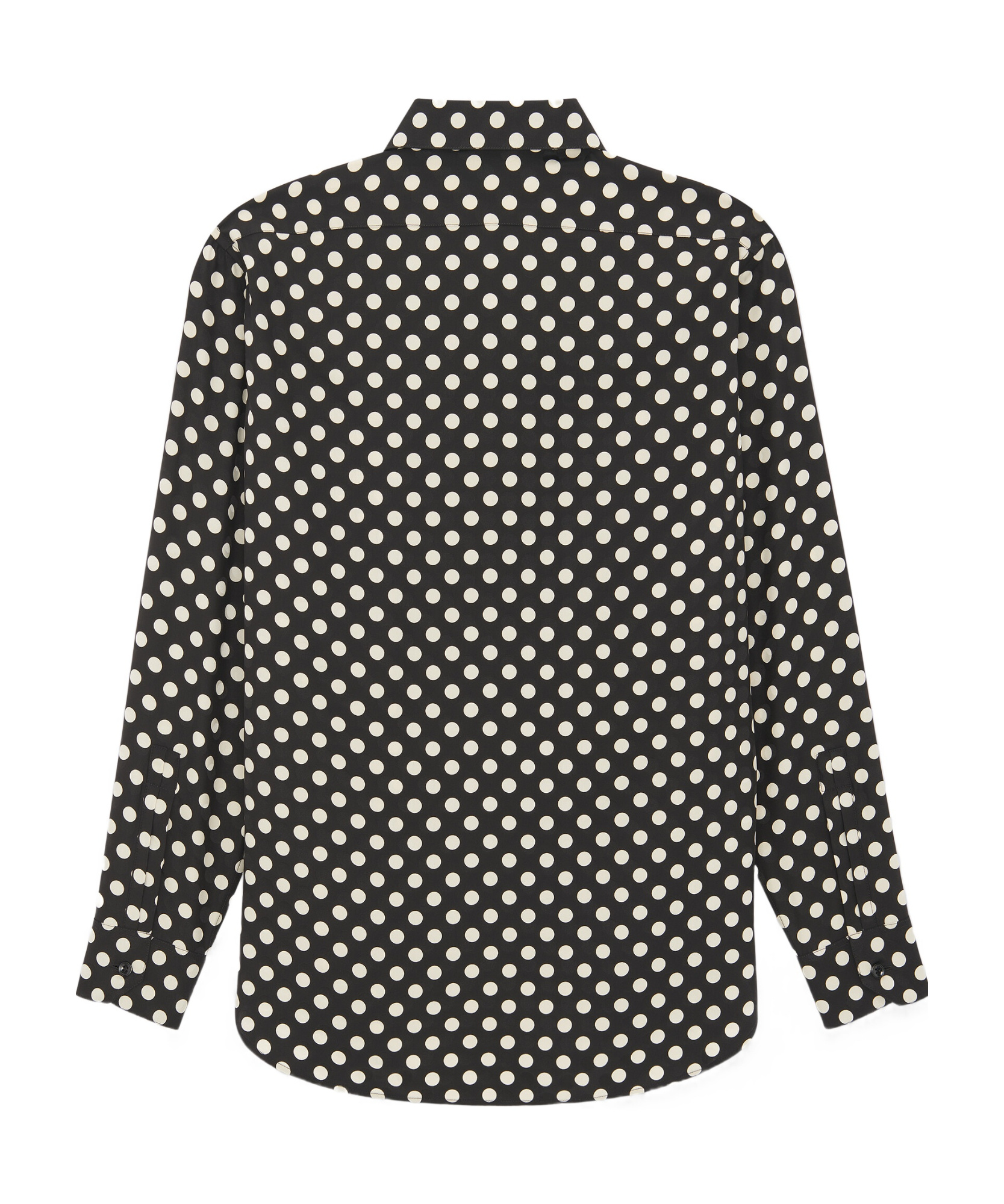 Saint Laurent Tonal Pattern Silk Button-up Shirt In Green