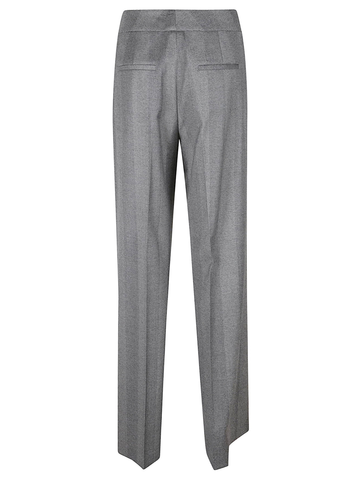 Peserico Striped Casual Pants In Gray