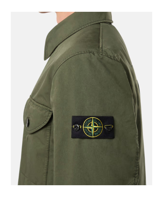 Stone Island Long-sleeved Casual Jacket In Green