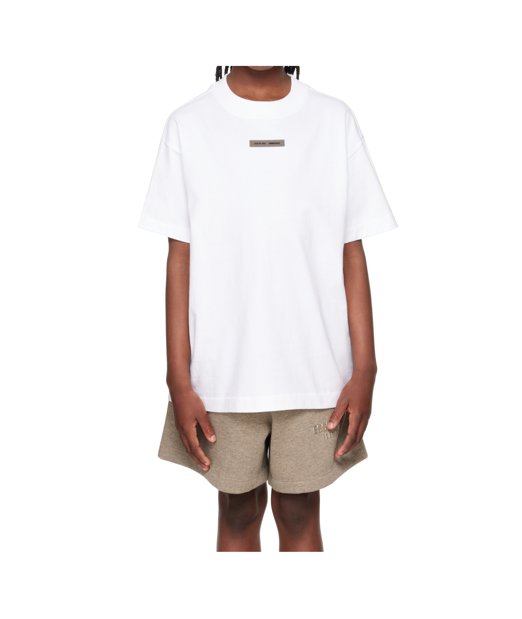 Essentials Kids White Essential Lounge T-shirt In White