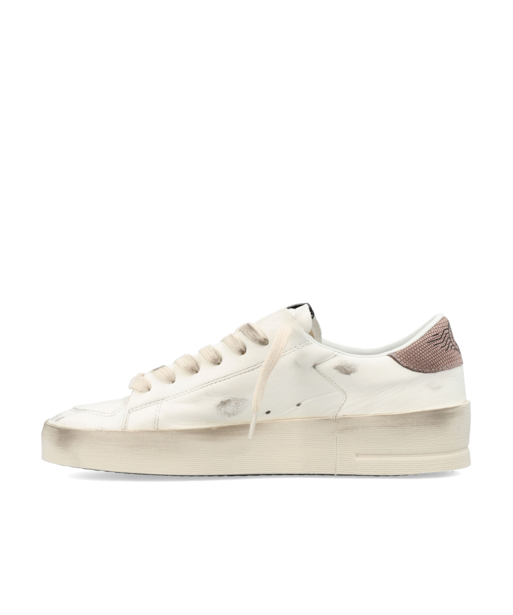 Golden Goose Distressed Leather Star Sneakers For Women In Nude