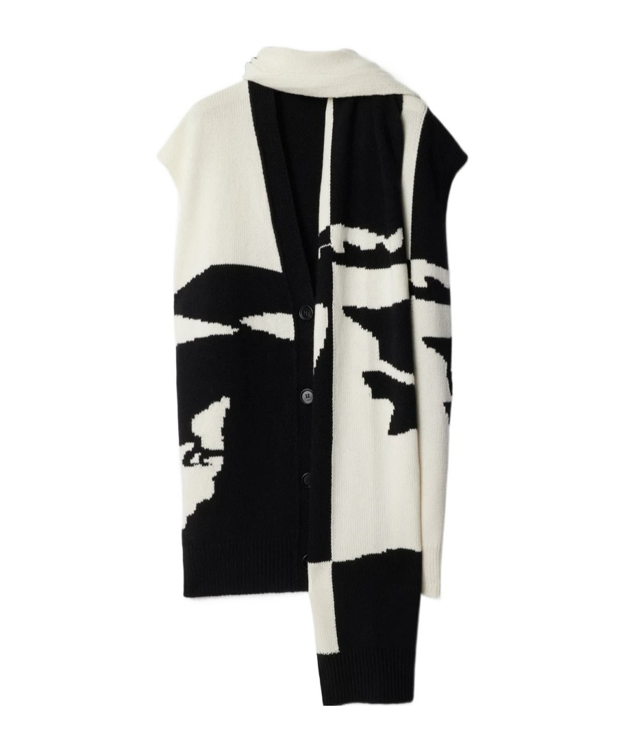 Burberry Ekd Cashmere Cape In Black