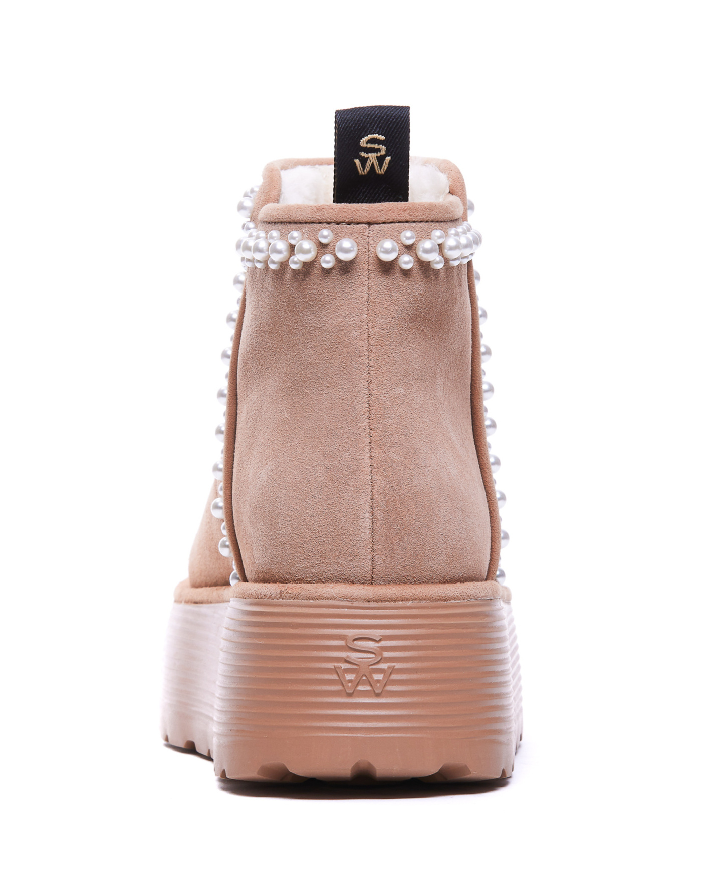 Stuart Weitzman Thick Sole Short Boot In Nude