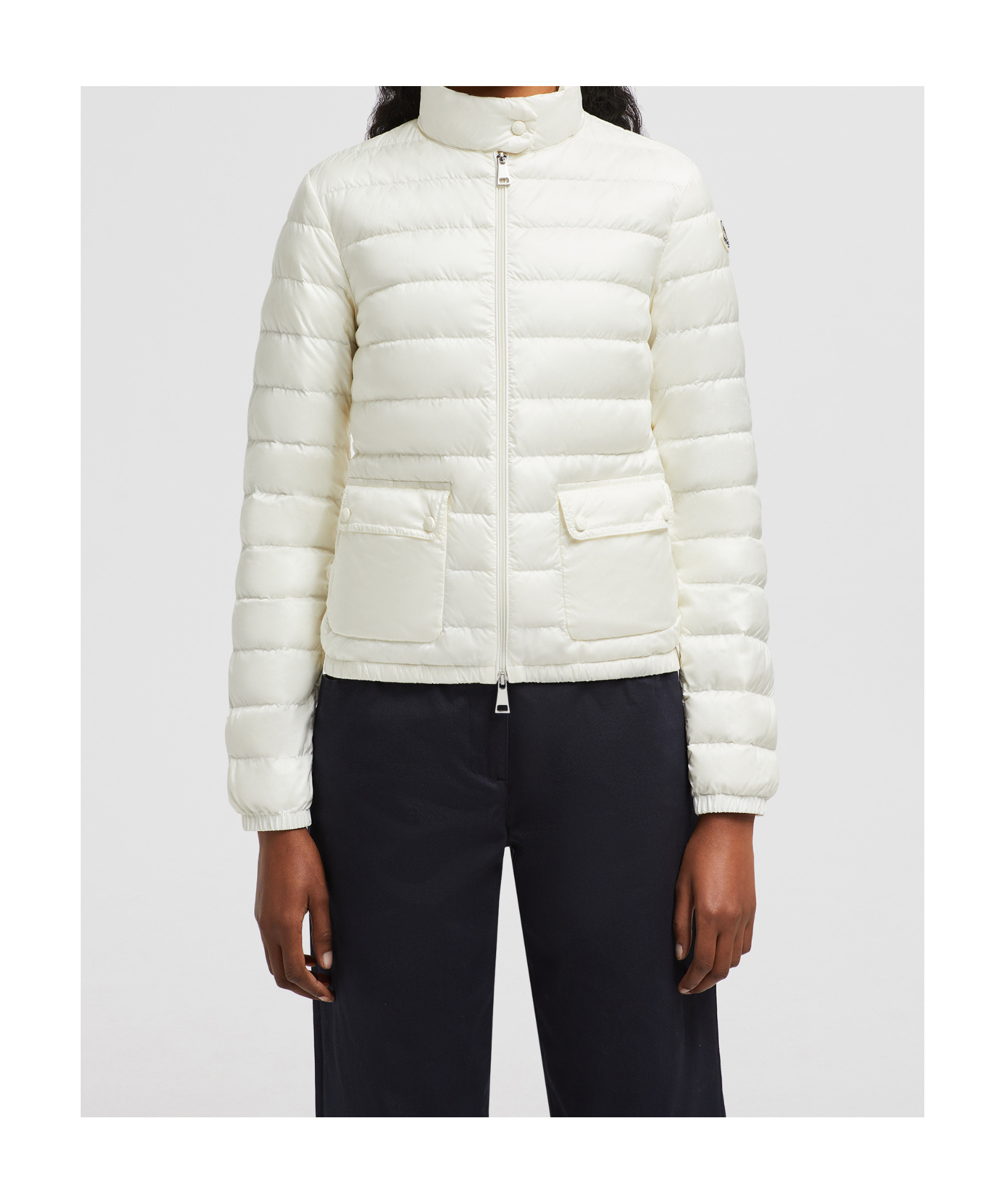 Shop Moncler Lans Packable Short Down Jacket In White