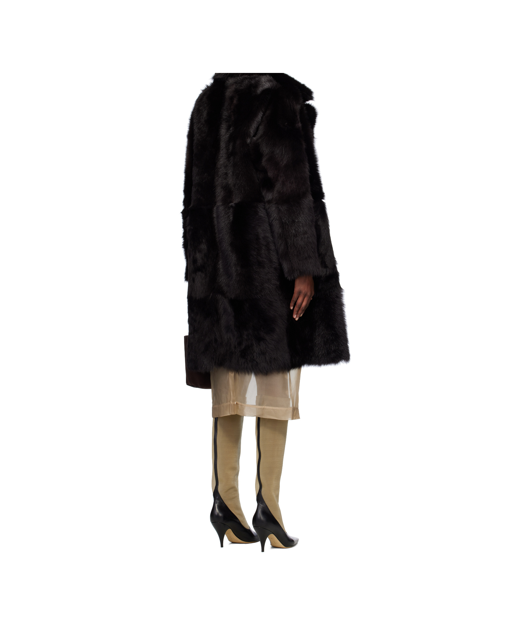 Nour Hammour Evita Après-ski Long-sleeved Coat In Black