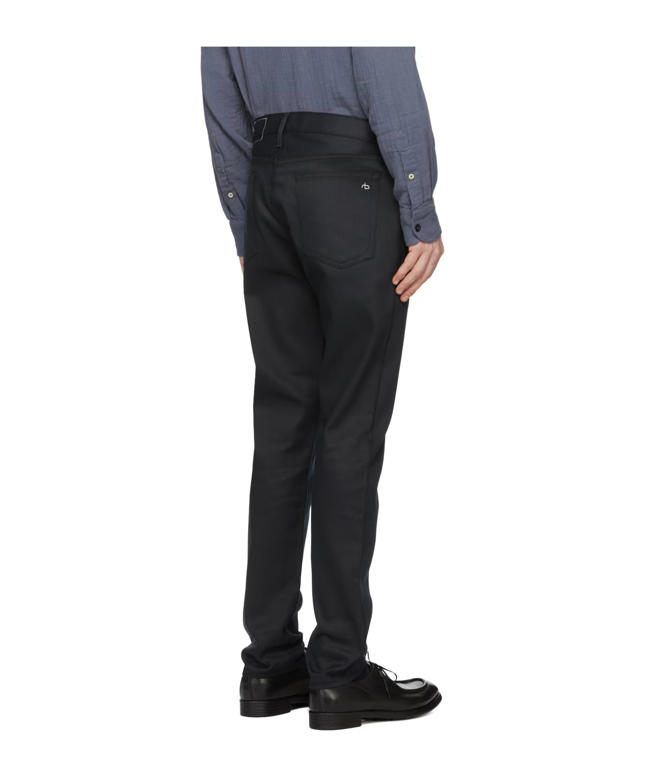 Rag & Bone Belt Ring Denim Trousers In Black