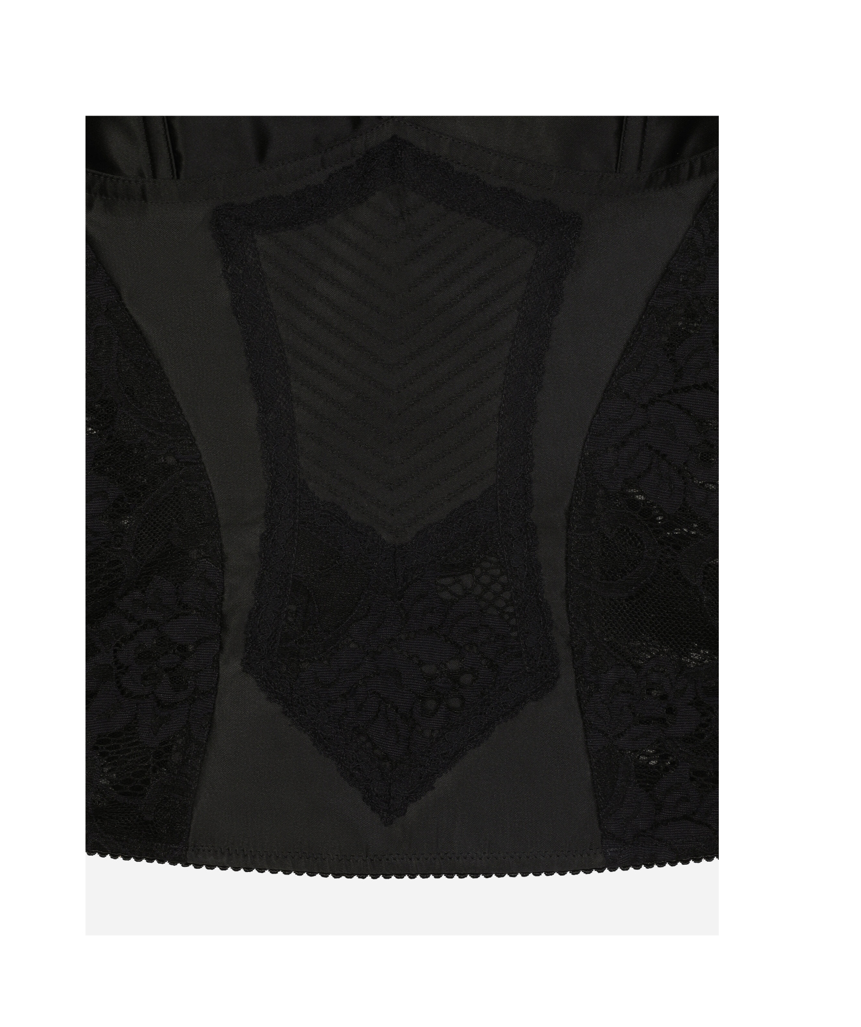 Dolce & Gabbana Corset Lace And Satin Top In Black
