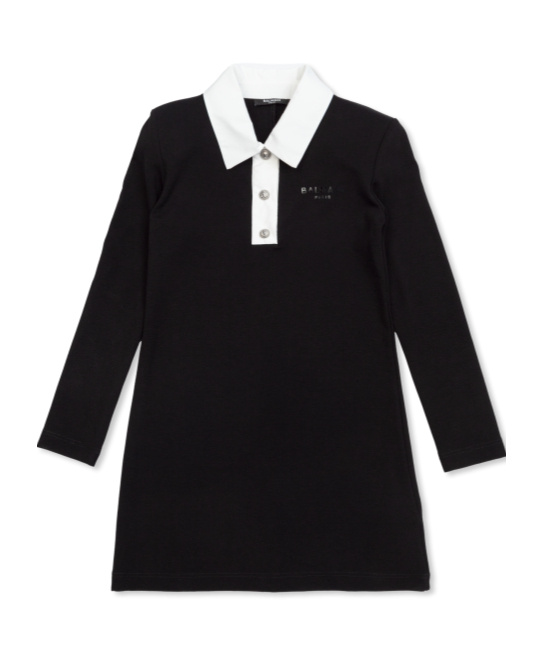 Shop Balmain Logo-print Shirt Dress In Black