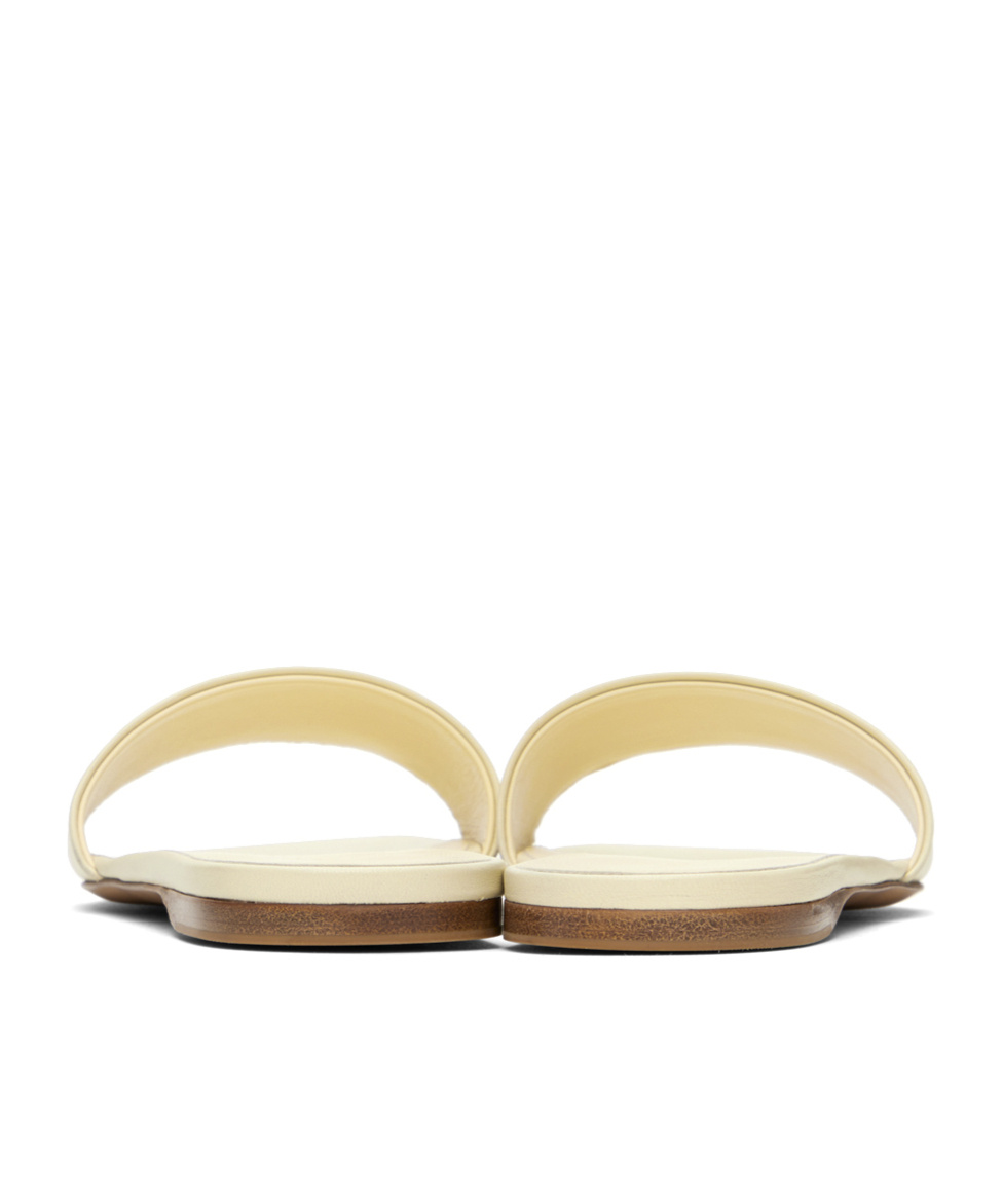 The Row Combo Leather Slides In Nude