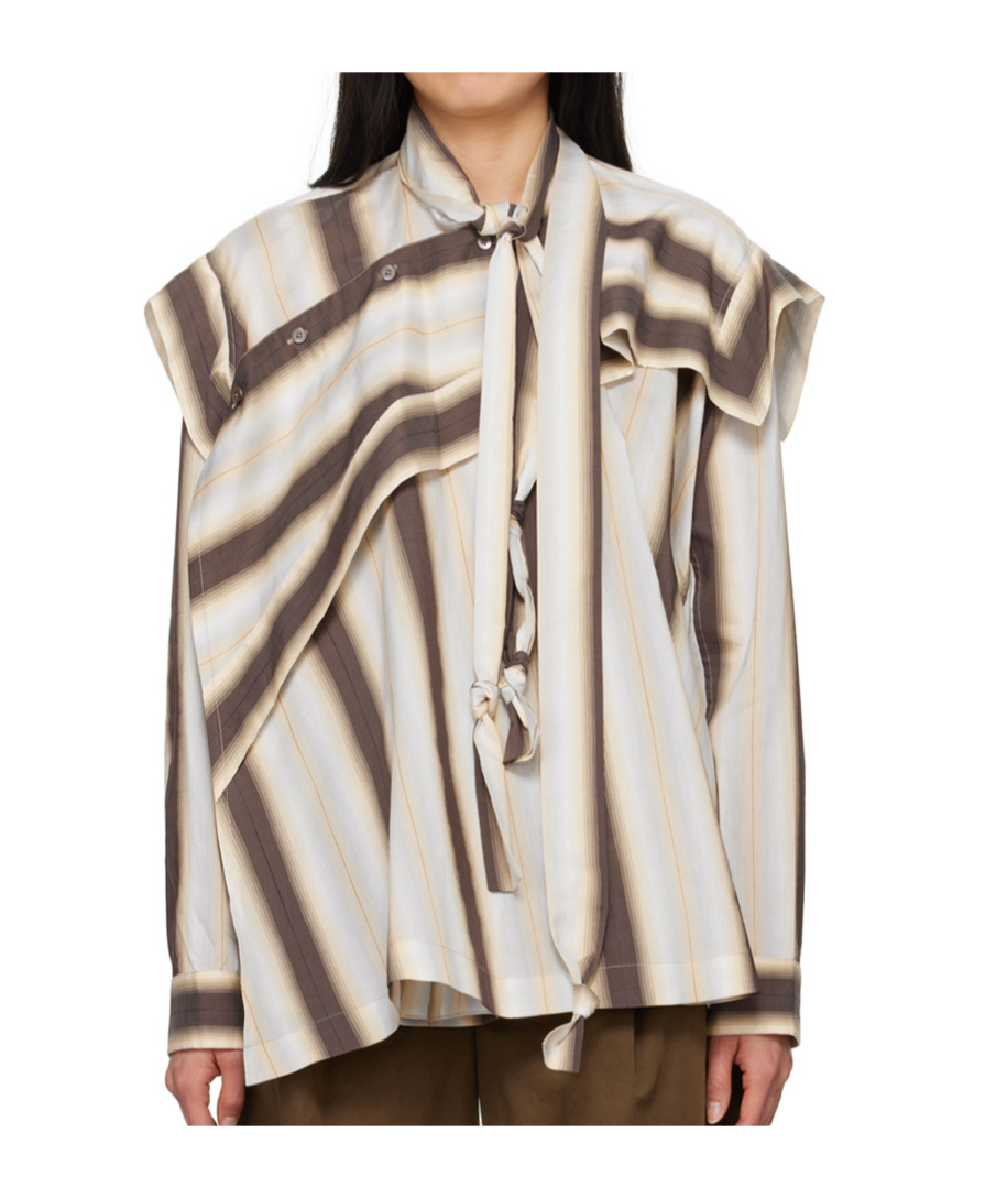 Lemaire Asymmetrical Scarf Shirt In Multicolor