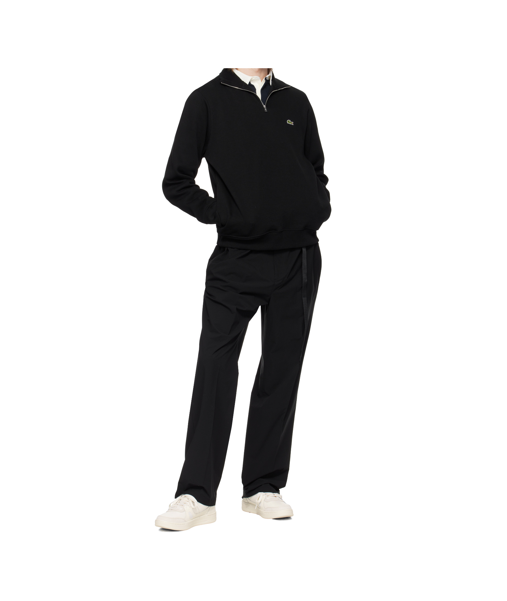 Lacoste Belt Loops Slacks In Black