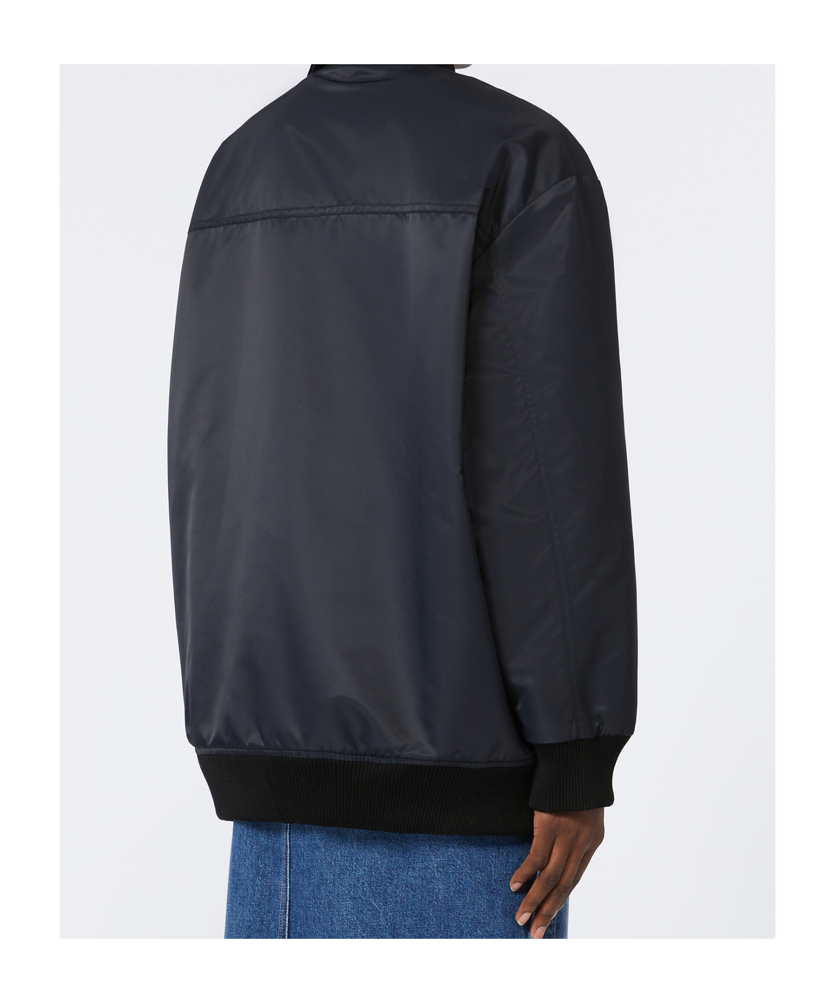 Sportmax Oversized Twill Bomber Jacket In Black