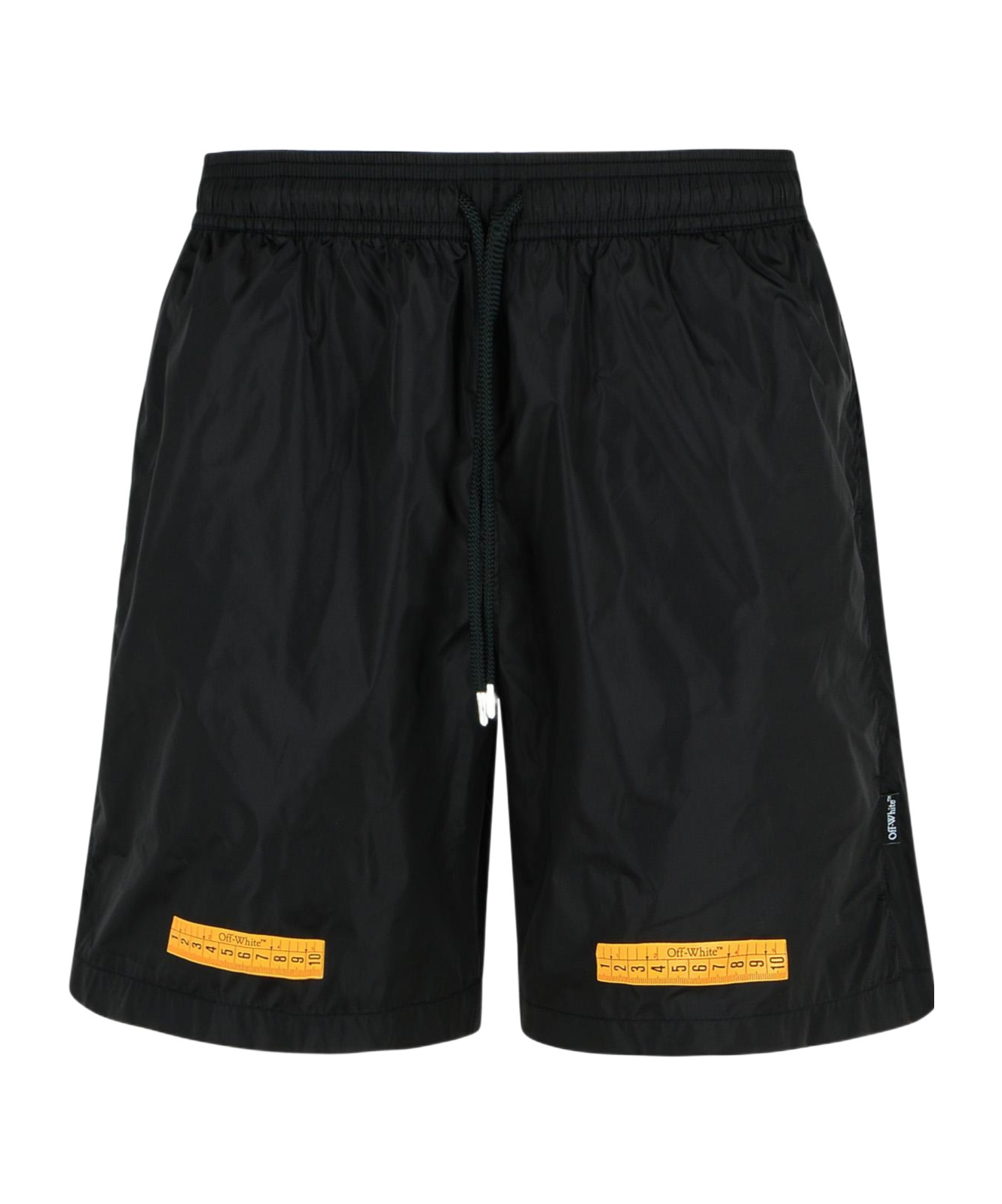 Off-white Elastic Waist Shorts In Black
