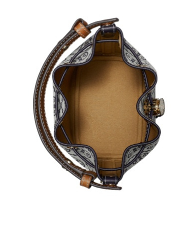 Tory Burch Mini T Monogram Bucket Bag In Black