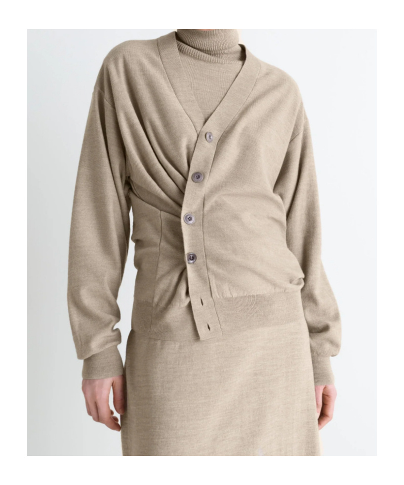 Lemaire Relaxed Twisted Cardigan In Neutral