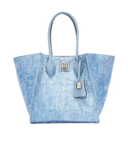 Ermanno Scervino Floral-patterned Devore Denim Medium Maggie