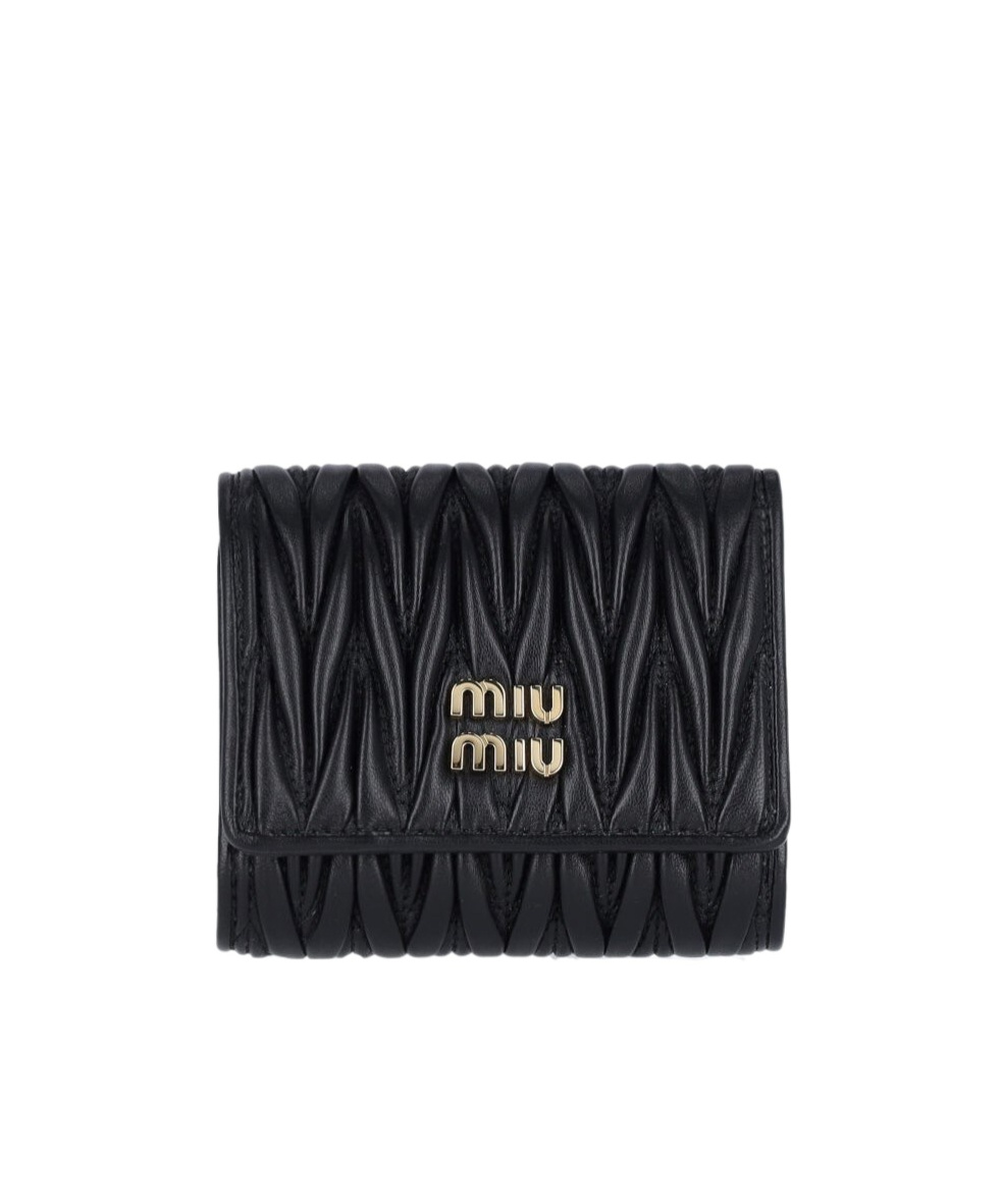 Miu Miu Logo Wallet In Gray