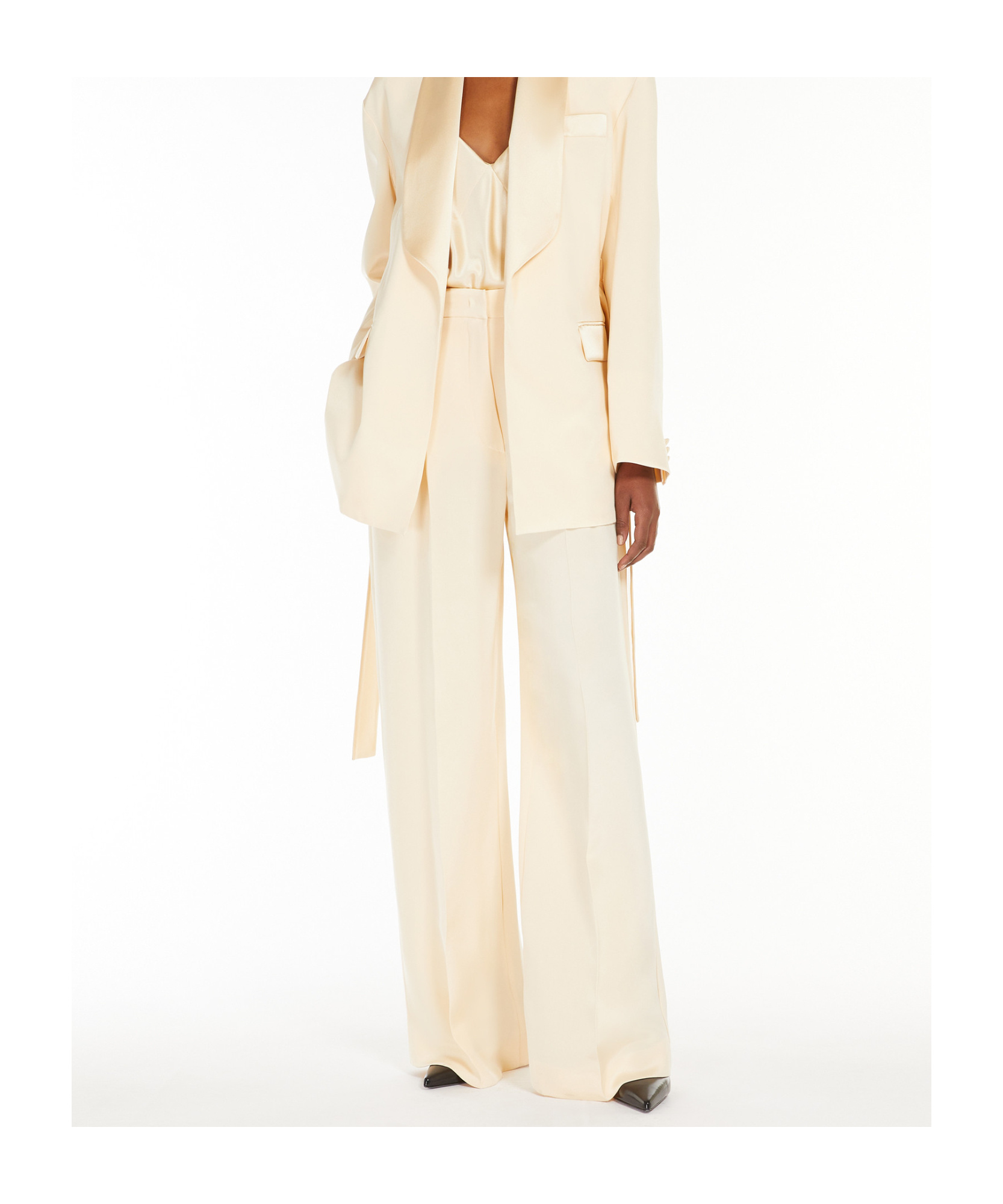 Max Mara Crepe Trousers In White