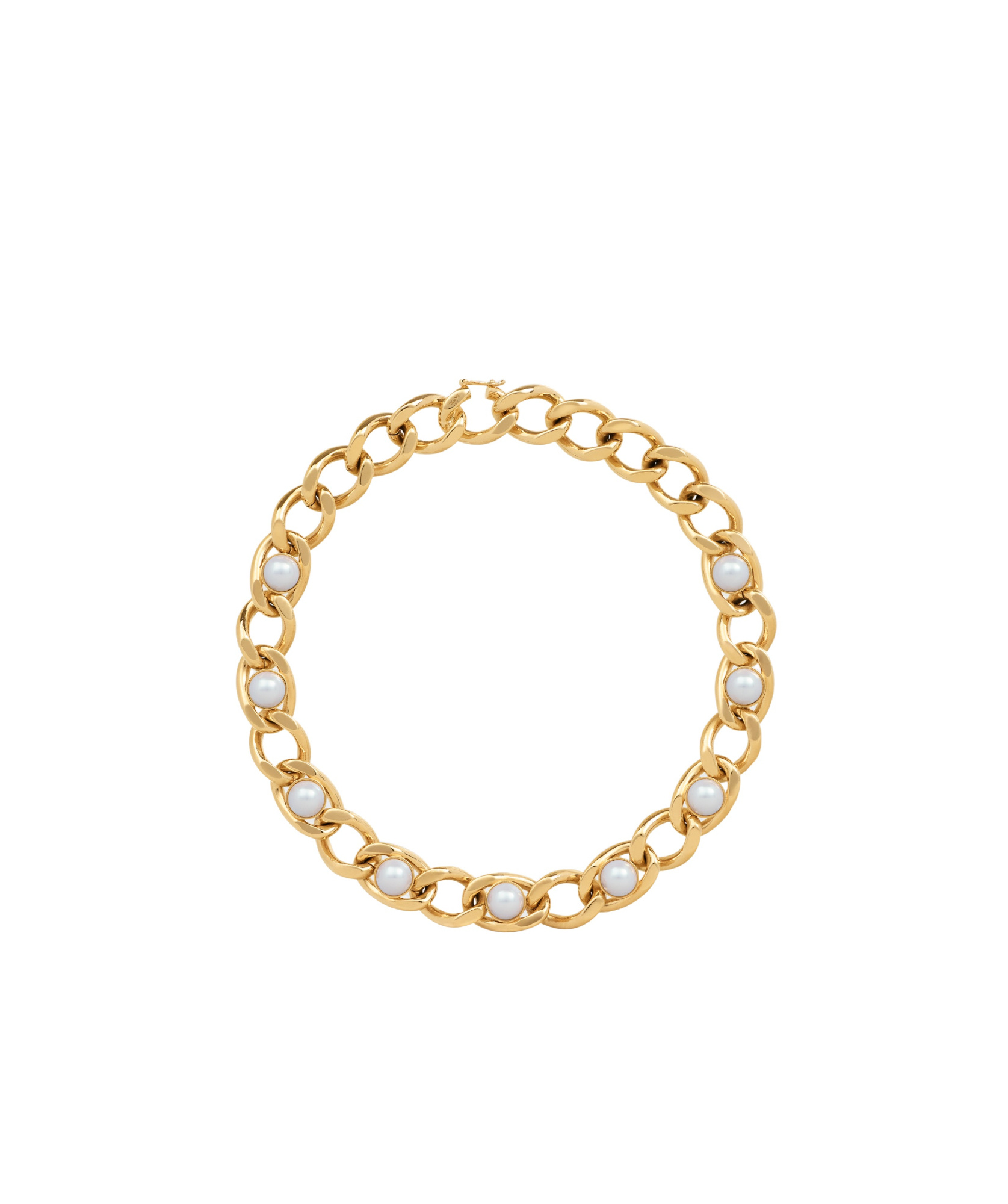 Celine Pearl Necklace In Yellow