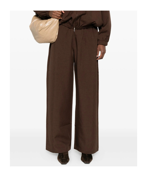 The Frankie Shop Elastic Waist Casual Pants In Brown