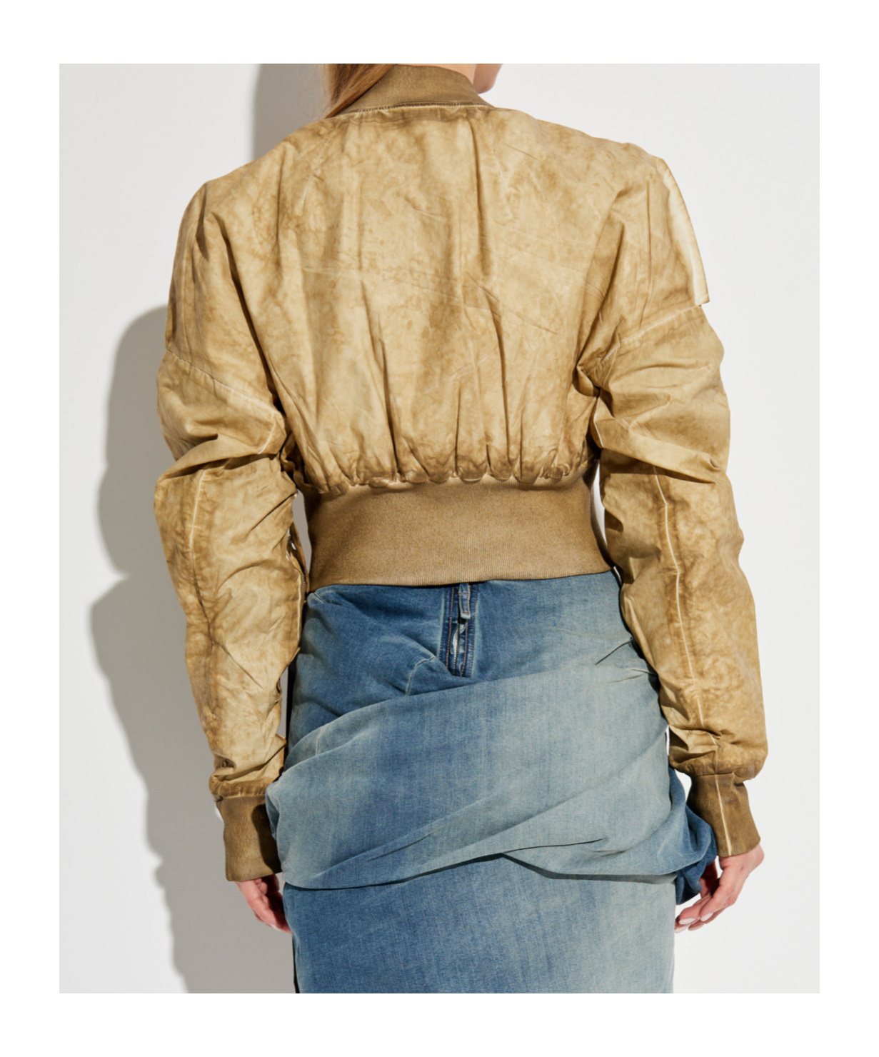 Rick Owens Drkshdw Collage Cropped Jacket In Nude