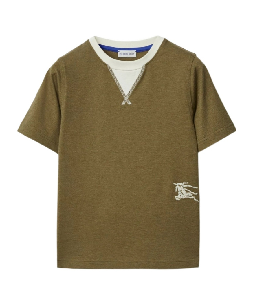 Burberry Ekd-motif Cotton T-shirt In Green
