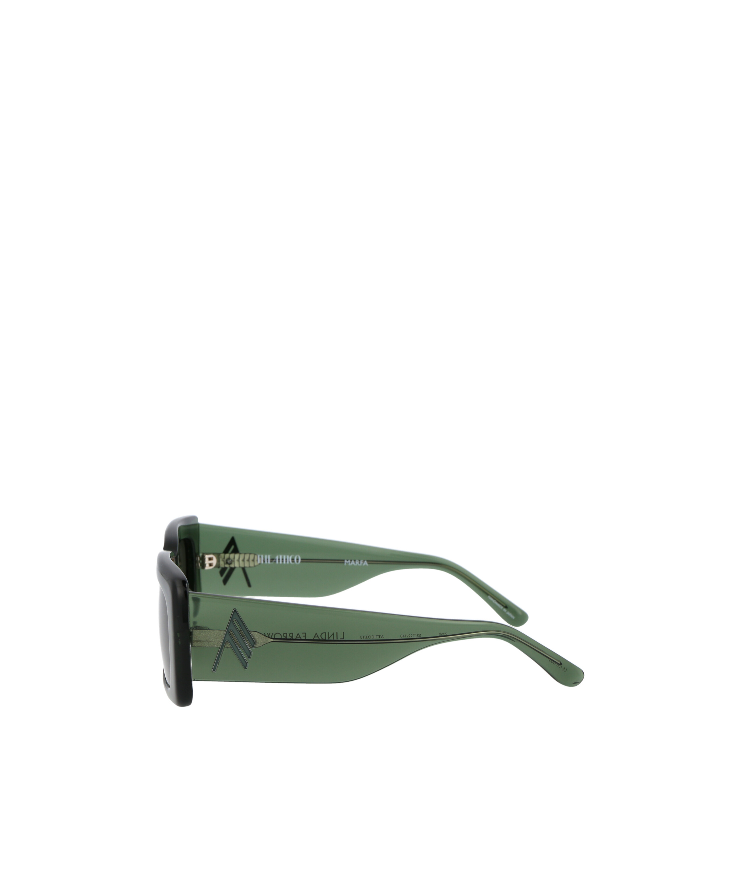 Attico The  X Linda Farrow Marfa Square Frame Sunglasses In Black