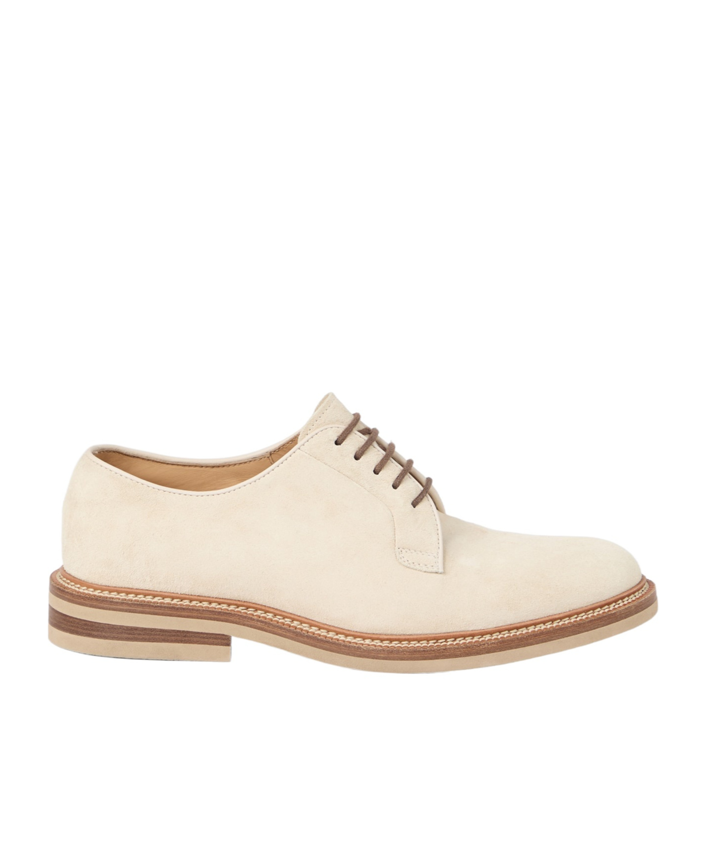 Brunello Cucinelli Suede Lace-up Shoe With Contrasting Midsole