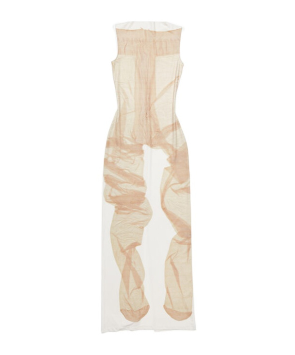 Acne Studios Mock-neck Maxi Dress In Nude