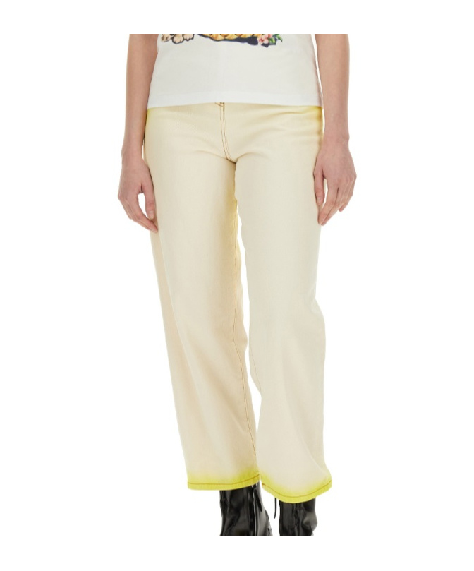 Msgm Cotton Jeans In Yellow