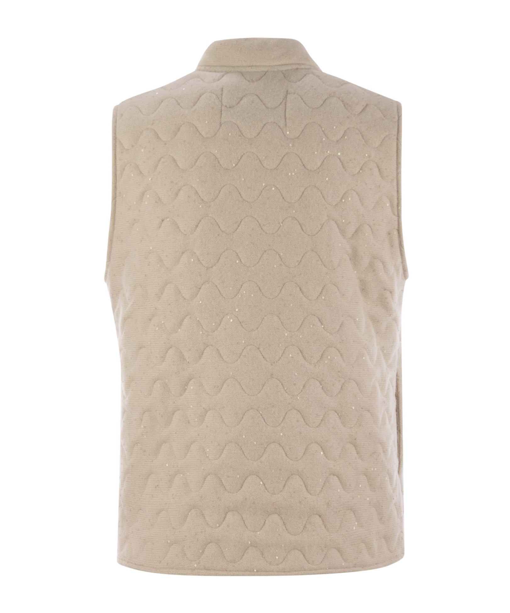Fabiana Filippi Quilted Yarn And Sequin Waistcoat In Neutral