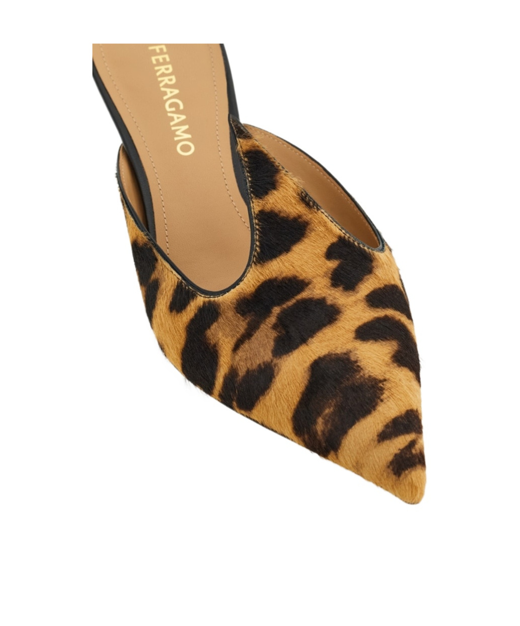 Ferragamo Pointed High-heeled Slippers In Brown