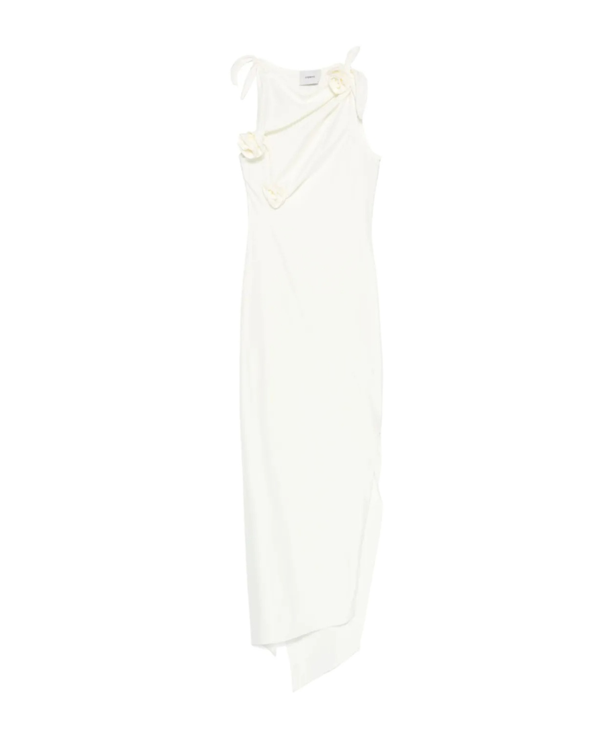 Coperni Knee Length Dress Floral Embellishments In White