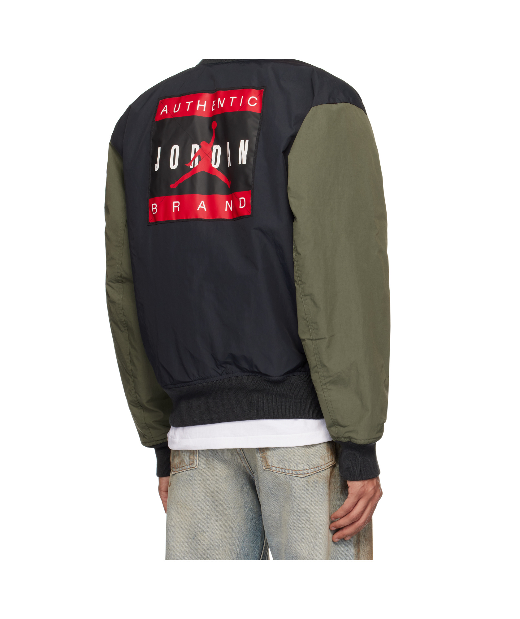 Nike Black & Khaki Renegade Bomber In Off Noir/medium Olive