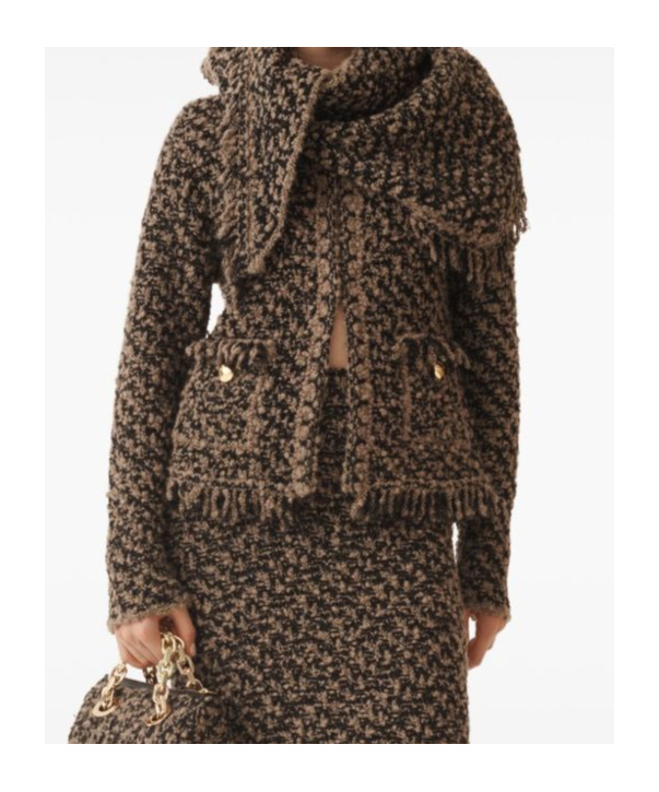 Fabiana Filippi Jacket In Tweed And Sequins In Brown