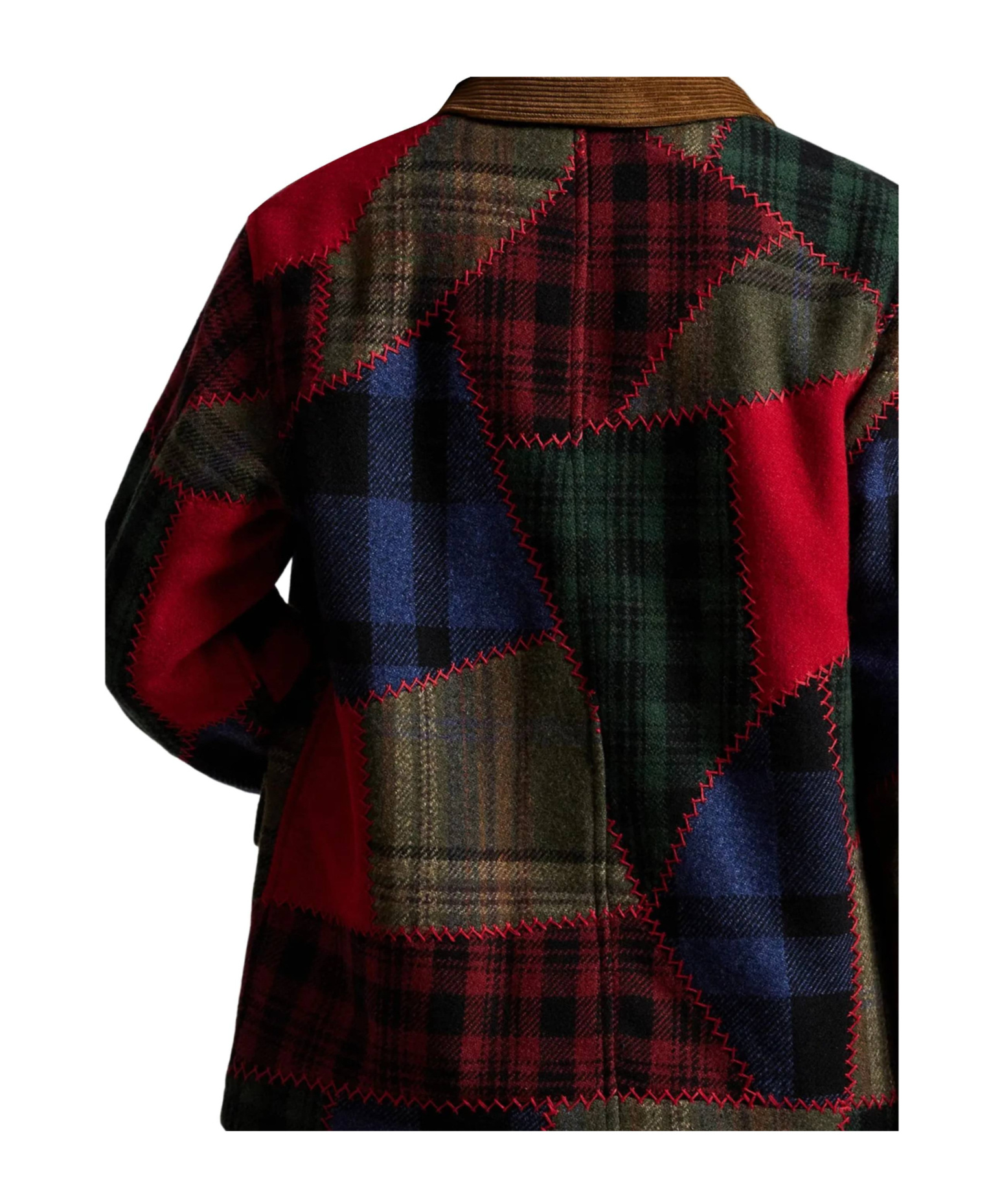 Polo Ralph Lauren Wool Patchwork Woven Coat Multi Patchwork In Multi