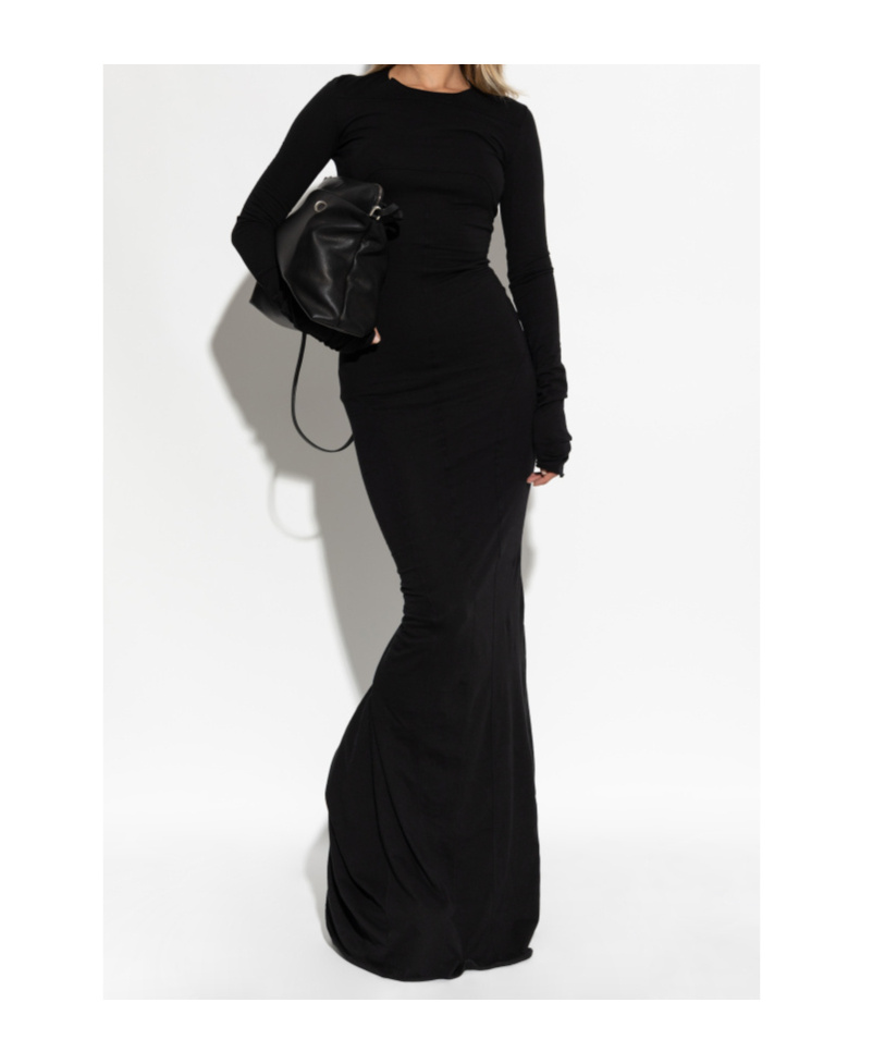 Rick Owens Drkshdw Simple Edfu Gown Dress In Black