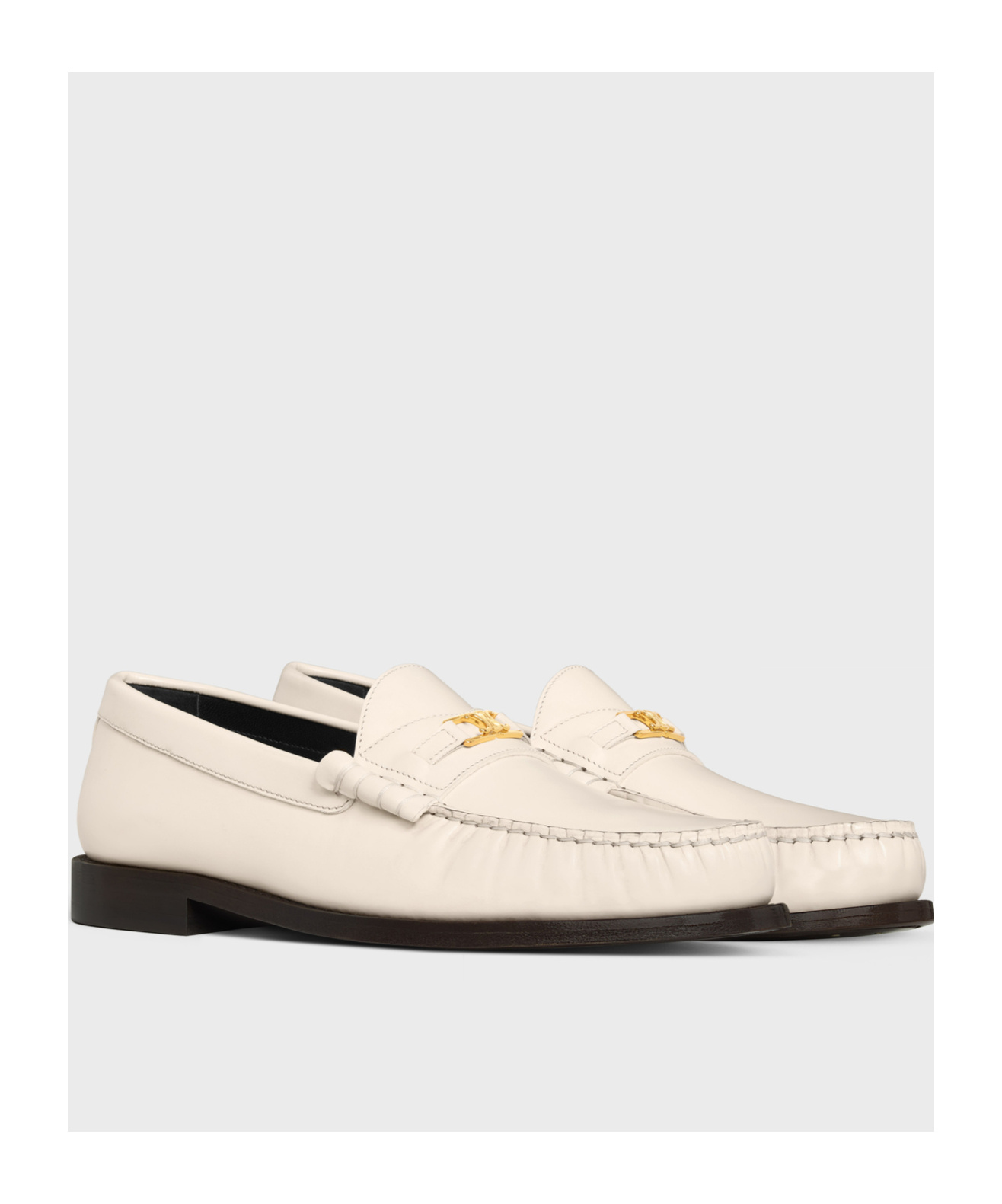 Celine Logo Loafers In Nude