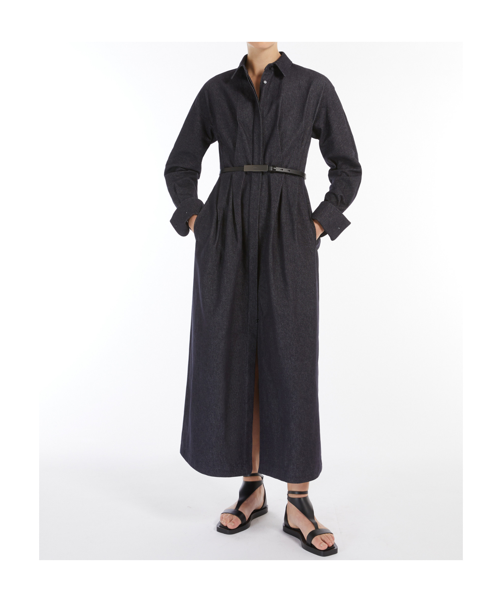 Max Mara Maxmara Women Aller - Denim-effect Chemise Dress In Black