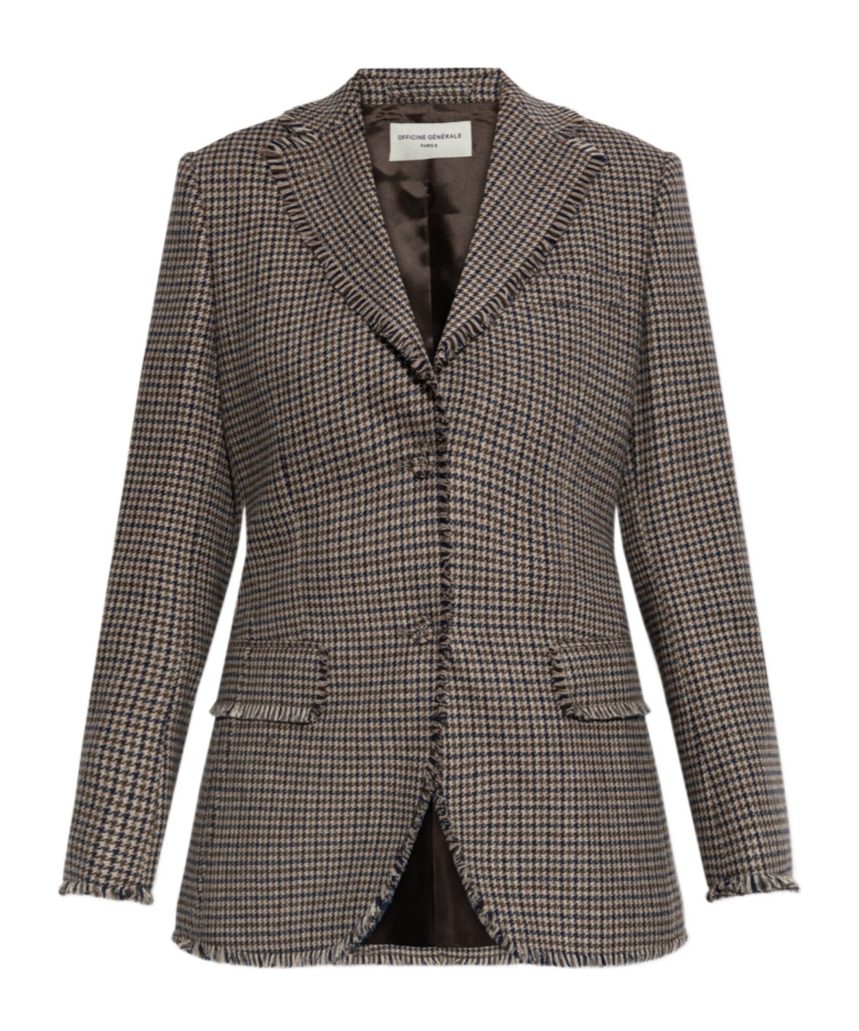 Officine Generale Houndstooth Single-breasted Blazer In Multi