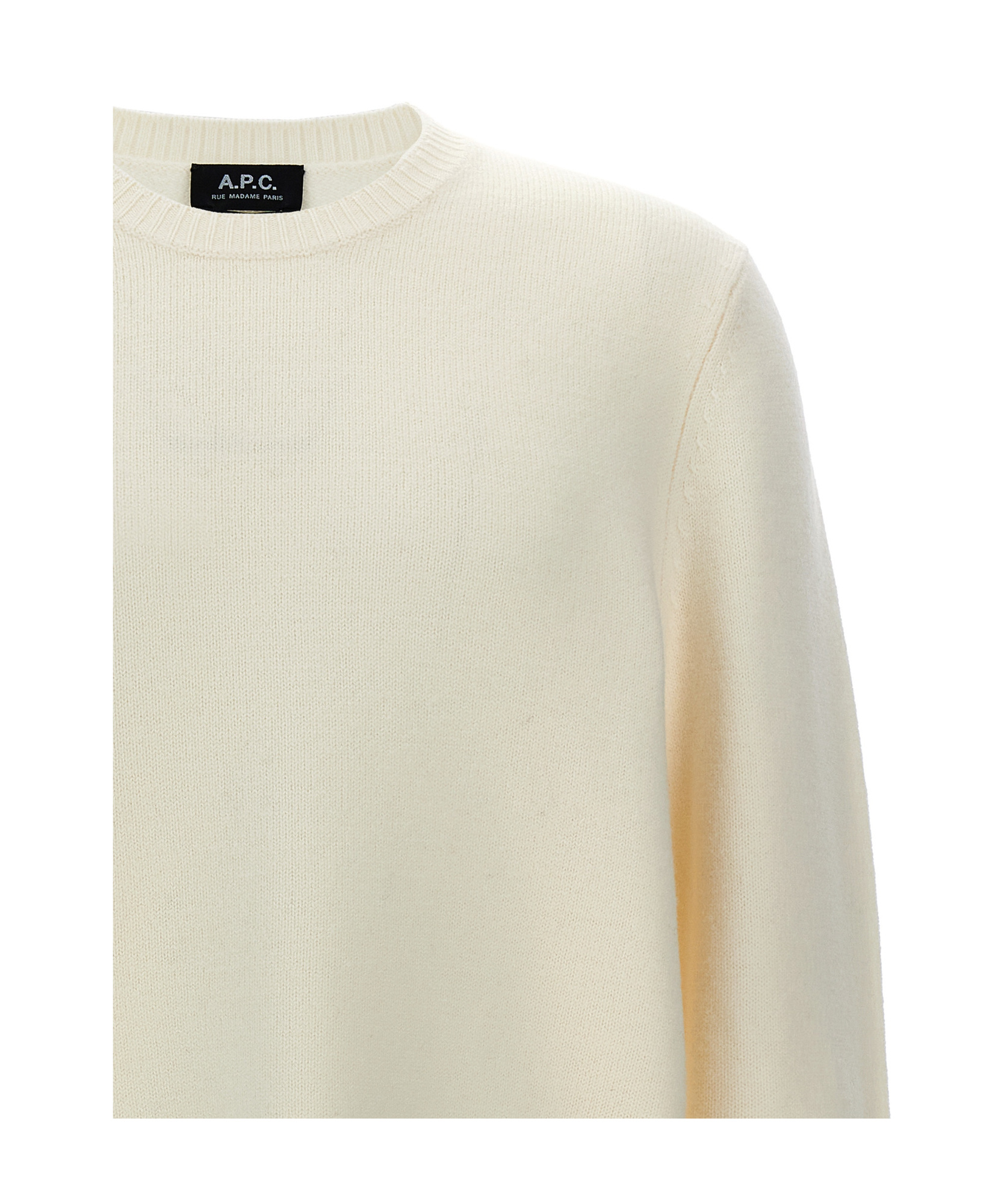 A.p.c. A. P.c. Men White Crewneck Sweater In Nude