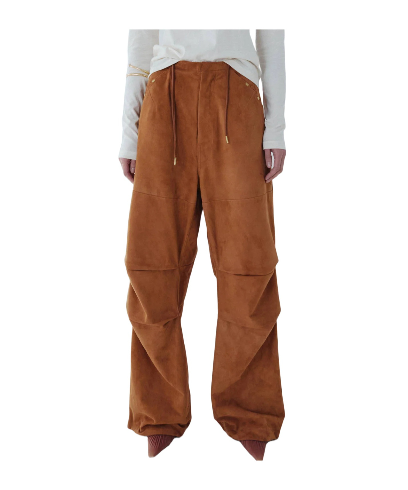 Darkpark Pleat Detail Track Pants In Brown