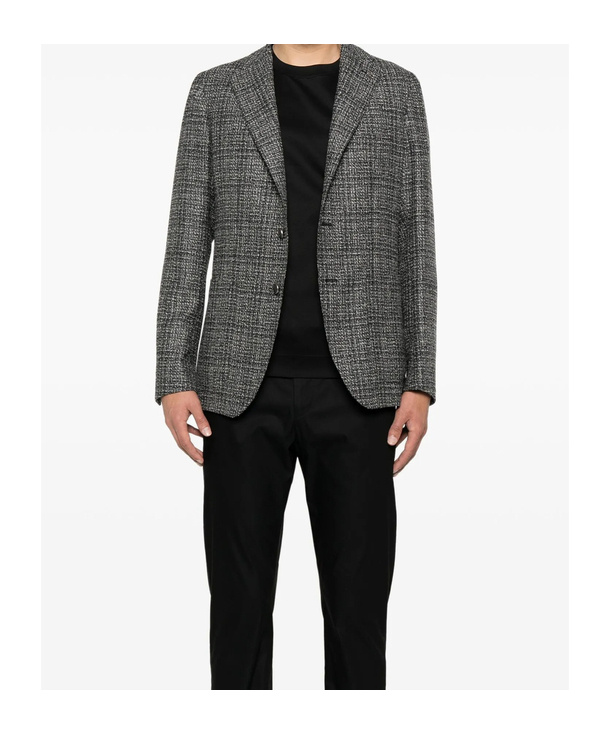 Tagliatore Long Sleeve Blazer In Gray